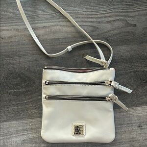 Dooney & Bourke White Triple Zip Crossbody Bag